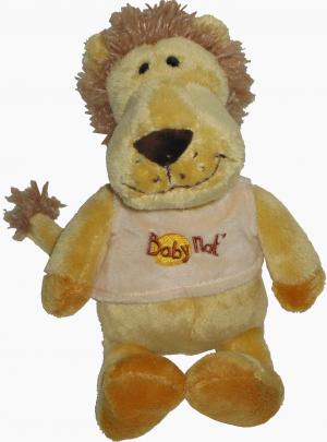 Doudou peluche lion marron et jaune Tee-shirt brodé Baby Nat Baby Nat