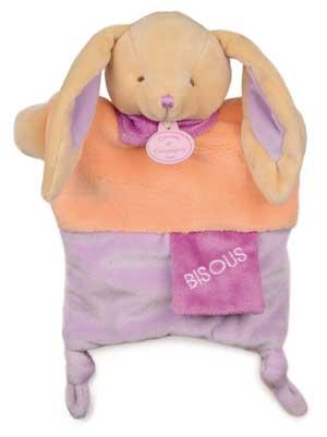 Marionnette lapin Bisous Petit secret DC2784 violet Doudou et compagnie