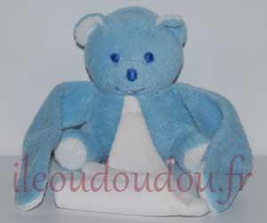Doudou ours bleu avec mouchoir Mustela Musti, Marques pharmacie