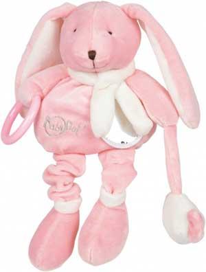 Lapin rose peluche d'activité Layette BN032 Baby Nat