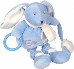 Lapin bleu peluche d'activité Layette BN032 Baby Nat
