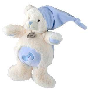 Peluche ours bleu et blanc musical Câlins BN784 Baby Nat
