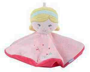 Doudou poupée rond rose blonde Sucre d'Orge