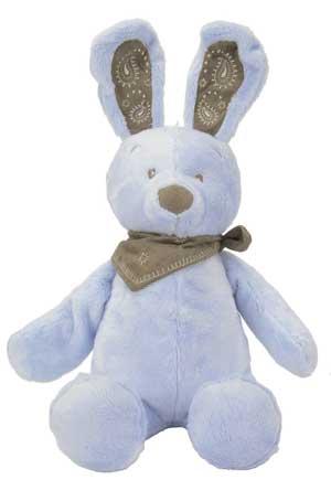 Peluche lapin bleu avec bandana marron *My friend Teddy* Nicotoy, Simba Toys (Dickie)