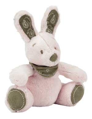 Peluche lapin rose assis foulard marron Nicotoy, Simba Toys (Dickie)