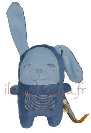 Peluche lapin bleu DPAM (Du Pareil Au Même)