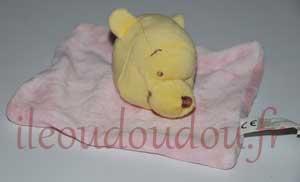 Doudou plat ours Winnie jaune et rose Disney Baby, Nicotoy, Simba Toys (Dickie)