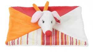 Doudou chien blanc, rouge et orange Debby Happy Horse
