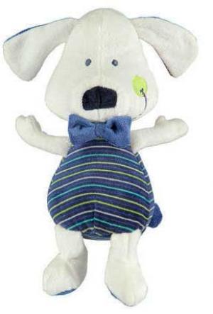 Peluche chien bleu et blanc noeud papillon Orchestra, Prémaman
