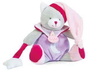 Chat peluche gris rose et mauve Les luminescents étoile BN0139 Baby Nat