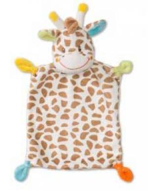 Doudou girafe marron, orange, vert, jaune et bleu Nicotoy, Simba Toys (Dickie)