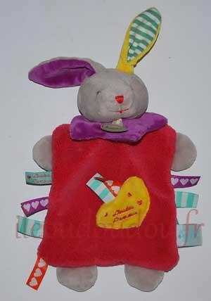 Doudou lapin rose roige Doudou d'amour BN751 Baby Nat