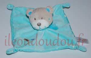 Doudou ours bleu nuages Tex Baby