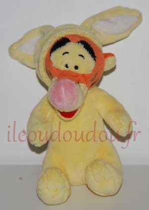Peluche Tigrou orange en grenouillère jaune Disney Baby, Nicotoy, Simba Toys (Dickie)