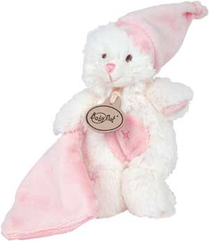 Peluche ours blanc et rose avec doudou Câlins BN045 Baby Nat
