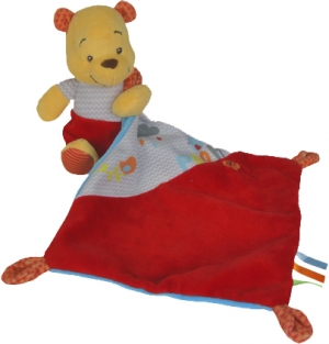 Peluche Winnie tenant un mouchoir rouge Pooh Disney Baby, Nicotoy, Simba Toys (Dickie)