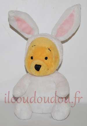 Peluche Winnie déguisé en lapin jaune et blanc Disney Baby, Nicotoy, Simba Toys (Dickie)