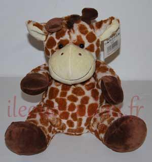 Marionnette girafe marron et blanc crème Bambia