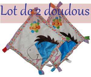 Doudou âne Bourriquet mouchoir fleur *Good morning* Disney Baby, Nicotoy, Simba Toys (Dickie)