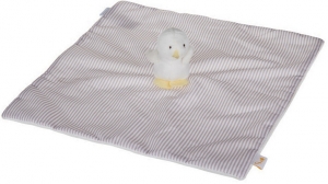 Doudou oiseau marron blanc et jaune Jacadi