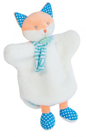 Marionnette renard saumon, blanc et turquoise Poupi - BN099 Baby Nat