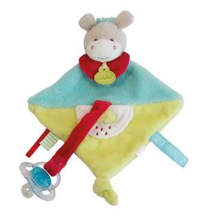 Doudou âne attache-tétine bleu et vert Super Tétine - BN0133 Baby Nat