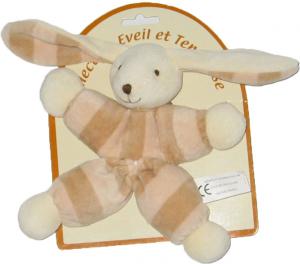 Peluche lapin rayé marron CMP un rêve de bébé