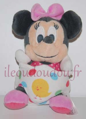 Peluche Minnie de Pâques gris, rose et blanc Disney Baby, Nicotoy, Simba Toys (Dickie)