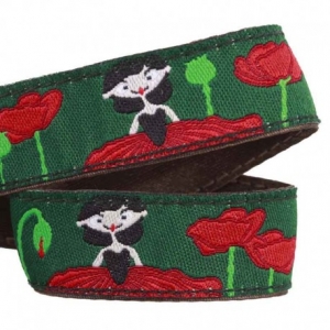 Attache-doudou coquelicots rouge et vert sos