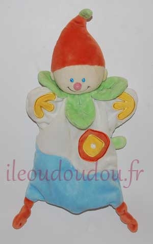 Marionnette lutin clownblanc, bleu, vert, orange *Baby Luna* Marques diverses