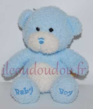 Peluche ours bleu et blanc *Teddy & Ko* Marques diverses