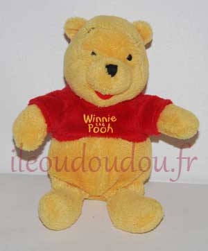 Peluche Winnie jaune et rouge Disney Baby, Nicotoy, Simba Toys (Dickie)