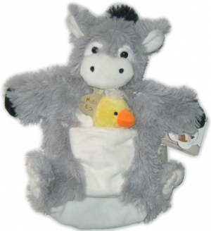 Marionnette âne gris avec marionnette canard jaune - HO2370 Histoire d'ours