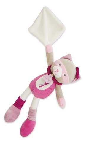 Peluche chat rose Les masqués BN0121 Baby Nat
