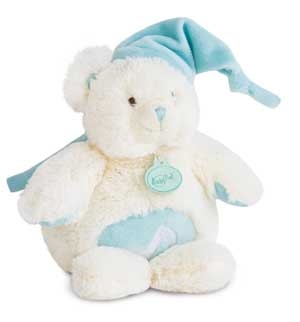Peluche musicale ours turquoise et blanc *Câlins* - BN072 Baby Nat