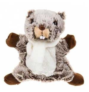 Marionnette marmotte marron et blanc *HO Studio* - HO2484 Histoire d'ours