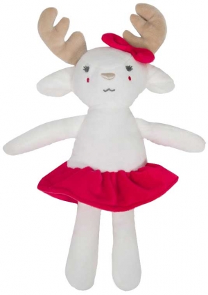 Peluche renne blanc en jupe rouge Grain de blé