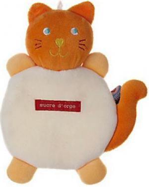 Doudou chat orange, jaune et blanc Sucre d'Orge