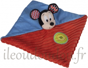 Doudou Mickey rouge et bleu bouton Disney Baby, Nicotoy, Simba Toys (Dickie)