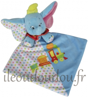 Doudou Dumbo bleu train étoiles Disney Baby, Nicotoy, Simba Toys (Dickie)