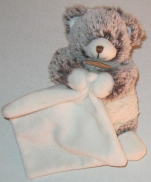 Peluche ours marron gris et blanc avec doudou BN749 Flocon Baby Nat