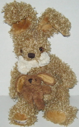 Peluche lapin marron avec son bébé Bukowski