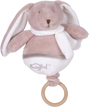 Lapin musical marron taupe Layette BN033 Baby Nat
