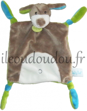 Doudou chien marron et vert BN0155 Baby Nat