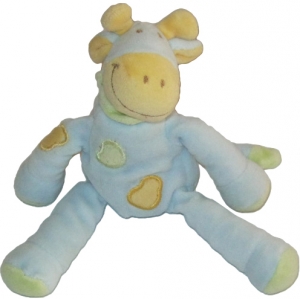Peluche girafe vache bleue verte et orange Petit modèle Tex Baby