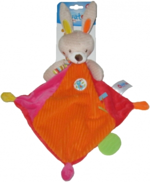 Doudou lapin orange rouge rose Ouatoo Baby - Maxitoys