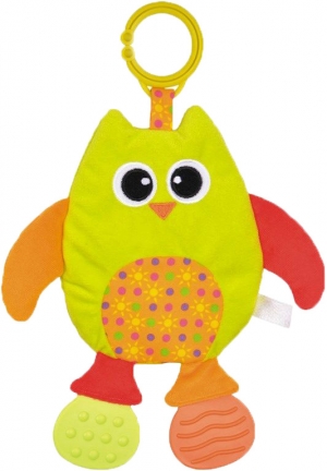 Doudou chouette vert orange Baby Nat