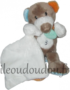 Peluche ours marron tenant un mouchoir BN0154 Baby Nat