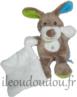 Peluche chien marron tenant un mouchoir BN0154 Baby Nat