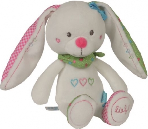 Peluche lapin blanc vert rose coeurs Nicotoy, Simba Toys (Dickie), Lief Lifestyle